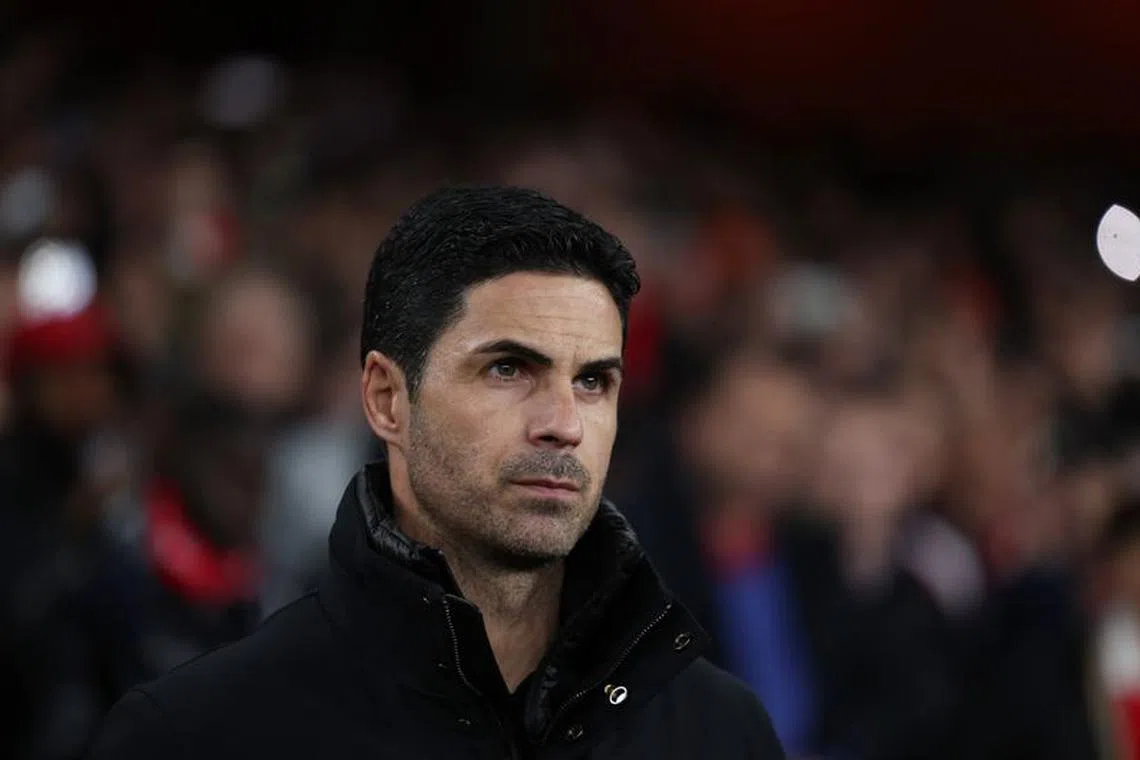 FILE PHOTO: Soccer Football - Champions League - Group B - Arsenal v Sevilla - Emirates Stadium, London, Britain - November 8, 2023 Arsenal manager Mikel Arteta before the match REUTERS/Hannah Mckay/File Photo