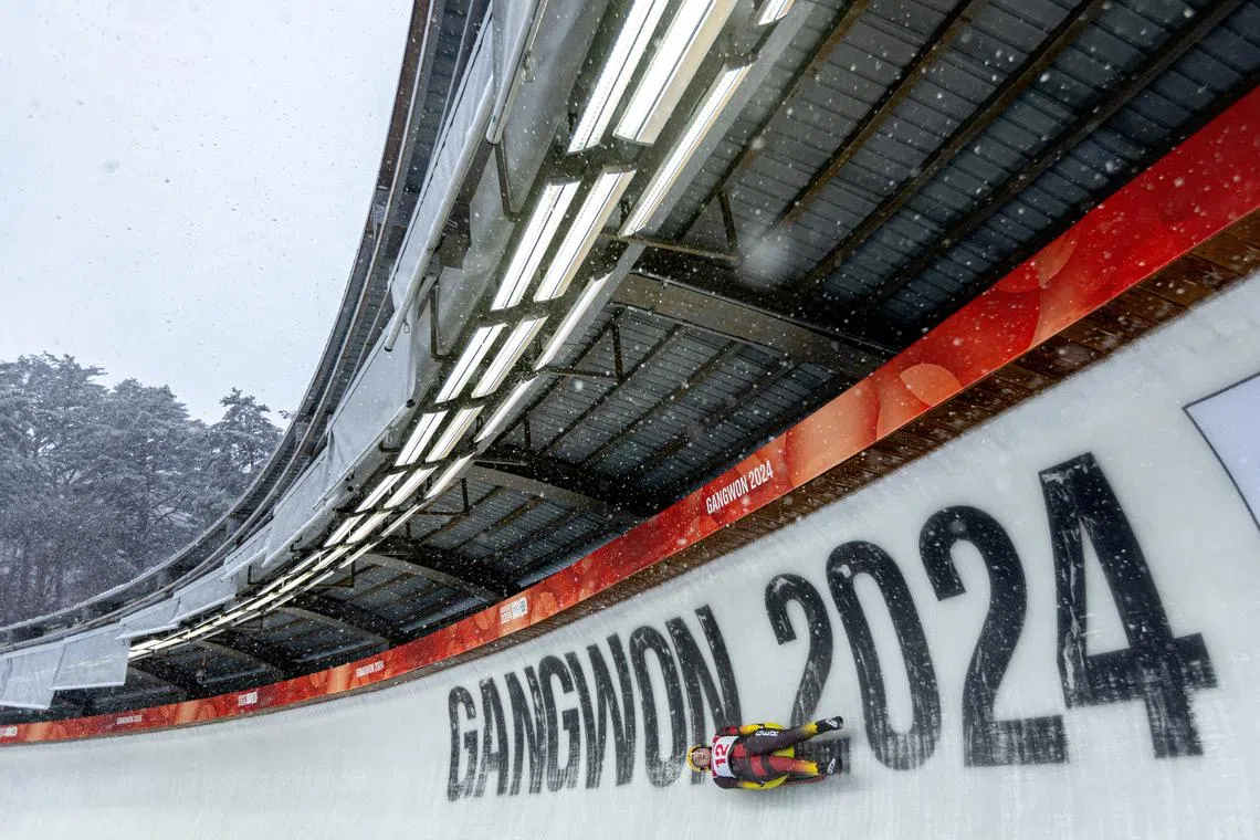Germany's Antonia Pietschmann in action during the Luge Women’s Singles OIS/IOC/Handout via REUTERS