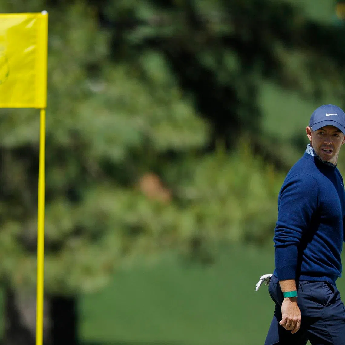 Golf - The Masters - Augusta National Golf Club, Augusta, Georgia, U.S. - April 9, 2026  Northern Ireland's Rory McIlroy on the 7th hole during the first round REUTERS/Mike Blake