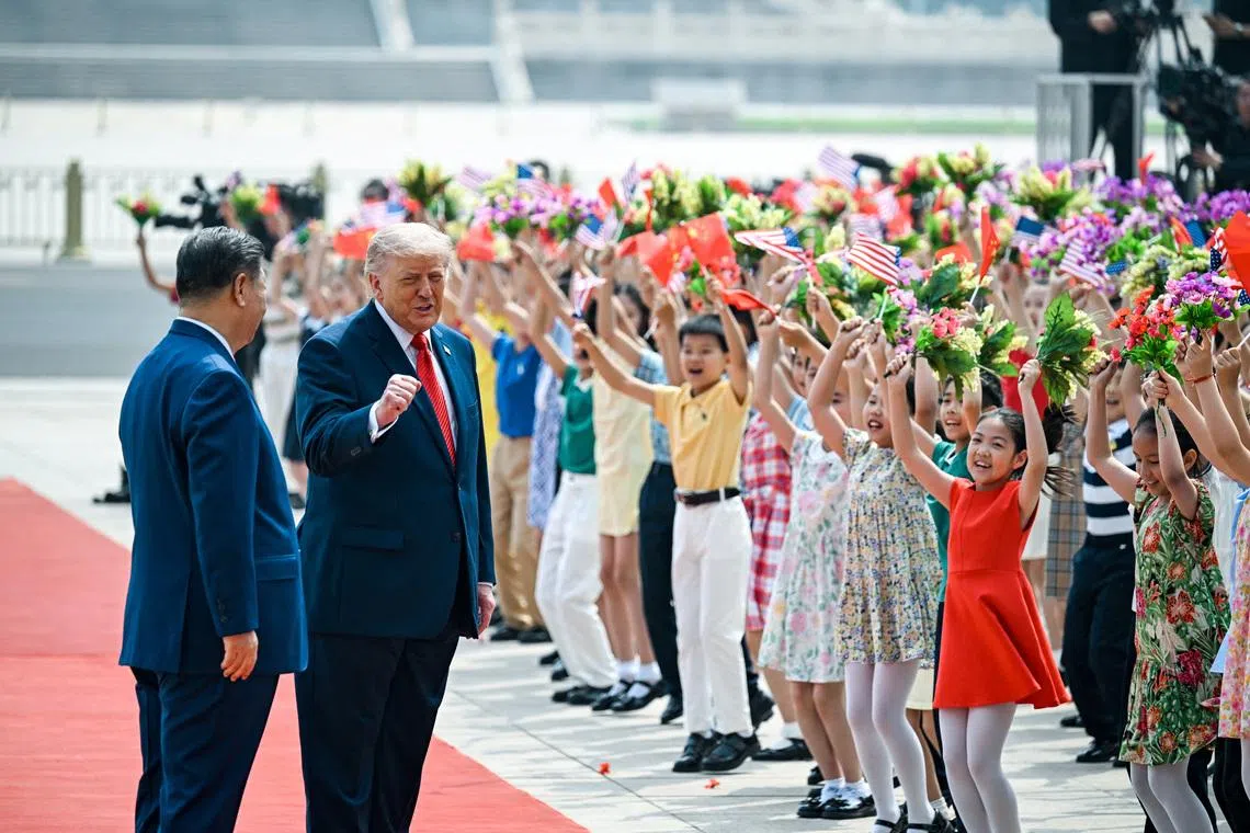 US President Donald Trump participating in events at the Great Hall of the People and with the President of the People’s Republic of China, Xi Jinping, on May 14.