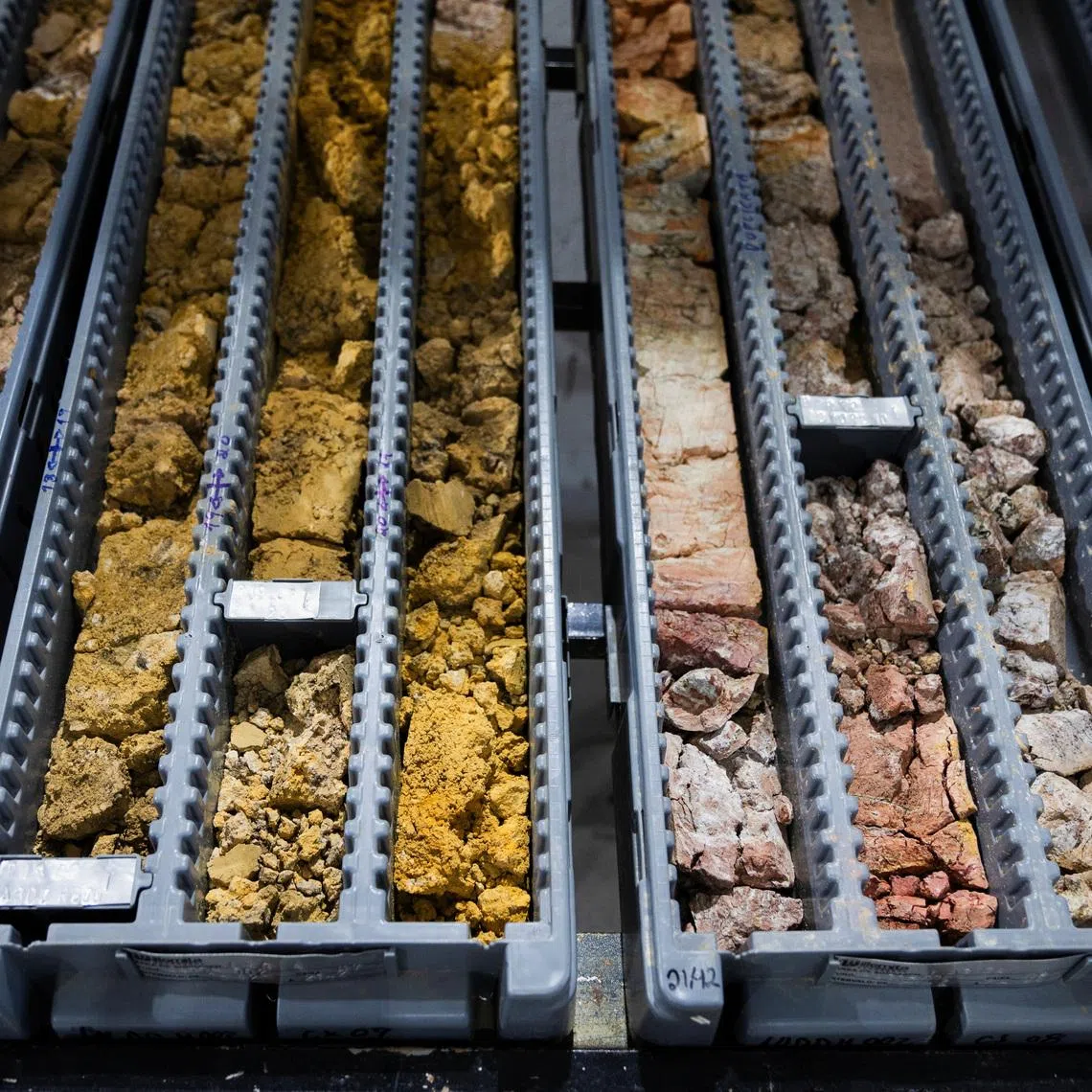 Samples are displayed at the rare earth research and processing center of Australian mining company Viridis Mining and Minerals during a visit of the EU Commissioner for International Partnerships Jozef Sikela, as the European Union is turning to Brazil as a strategic partner in its push to diversify critical mineral supplies, in Pocos de Caldas, Brazil, June 20, 2026. REUTERS/Tuane Fernandes