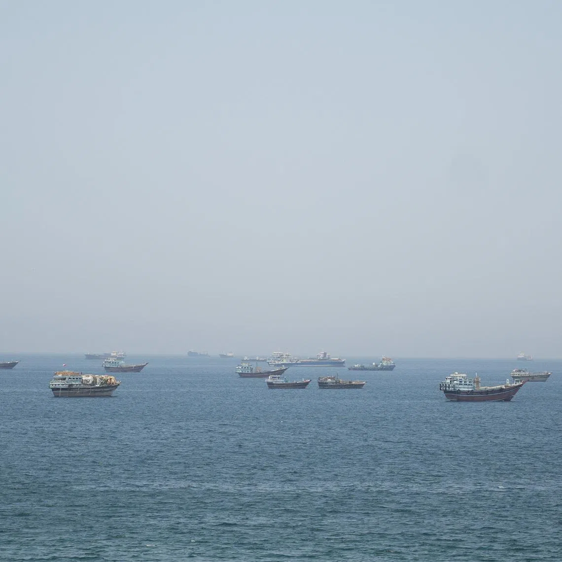 Vessels in the Strait of Hormuz, Musandam, Oman, May 8, 2026. REUTERS/Stringer