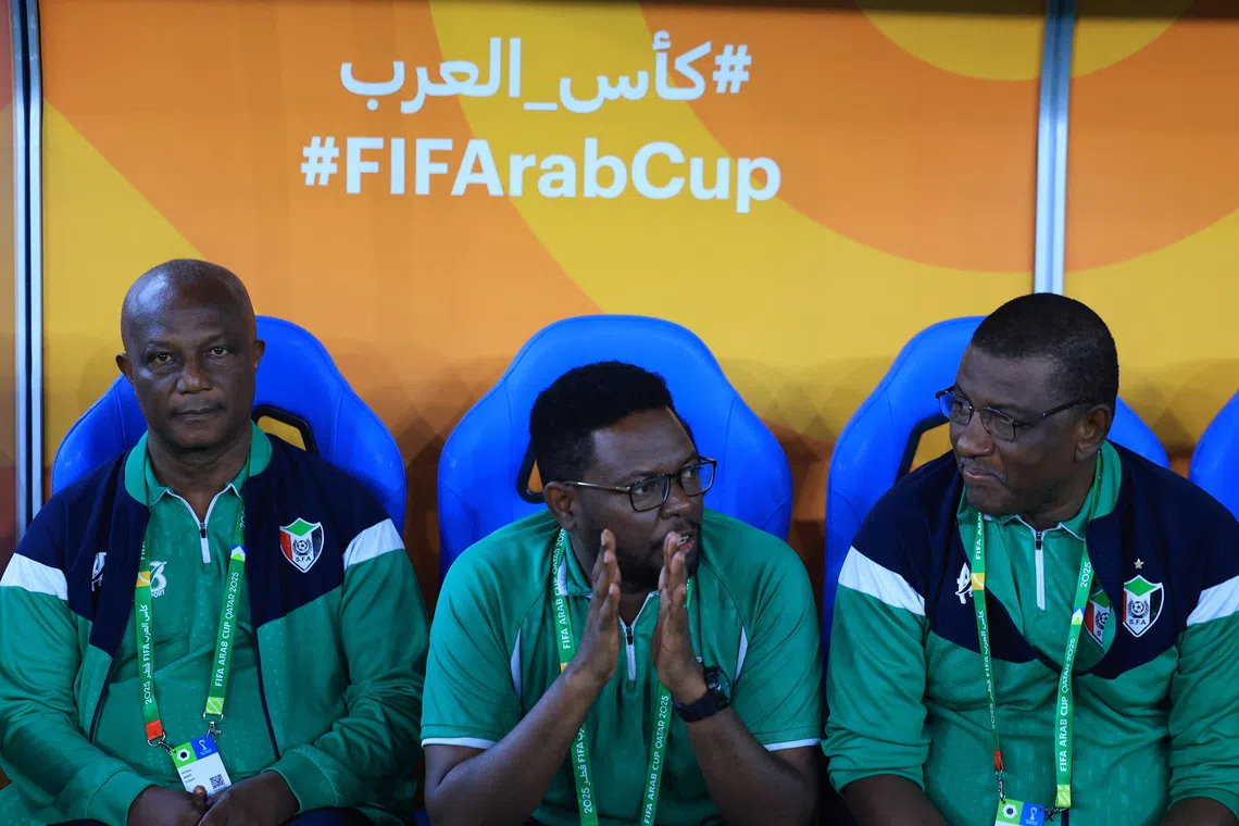 FILE PHOTO: Soccer Football - FIFA Arab Cup - Qatar 2025 - Group D - Sudan v Iraq - Stadium 974, Doha, Qatar - December 6, 2025 Sudan coach James Kwesi Appiah before the match REUTERS/Thaier Al-Sudani/ File Photo