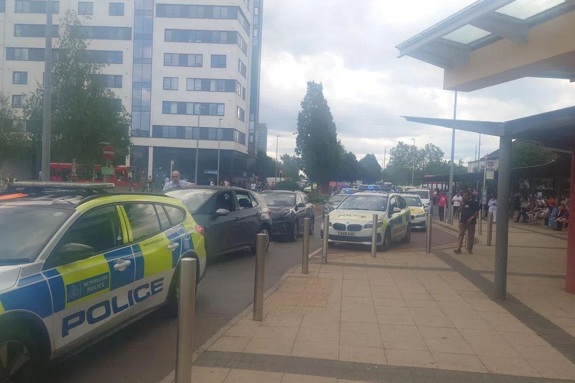 Armed police responded to the incident at Central Middlesex Hospital and found two people with stab injuries.