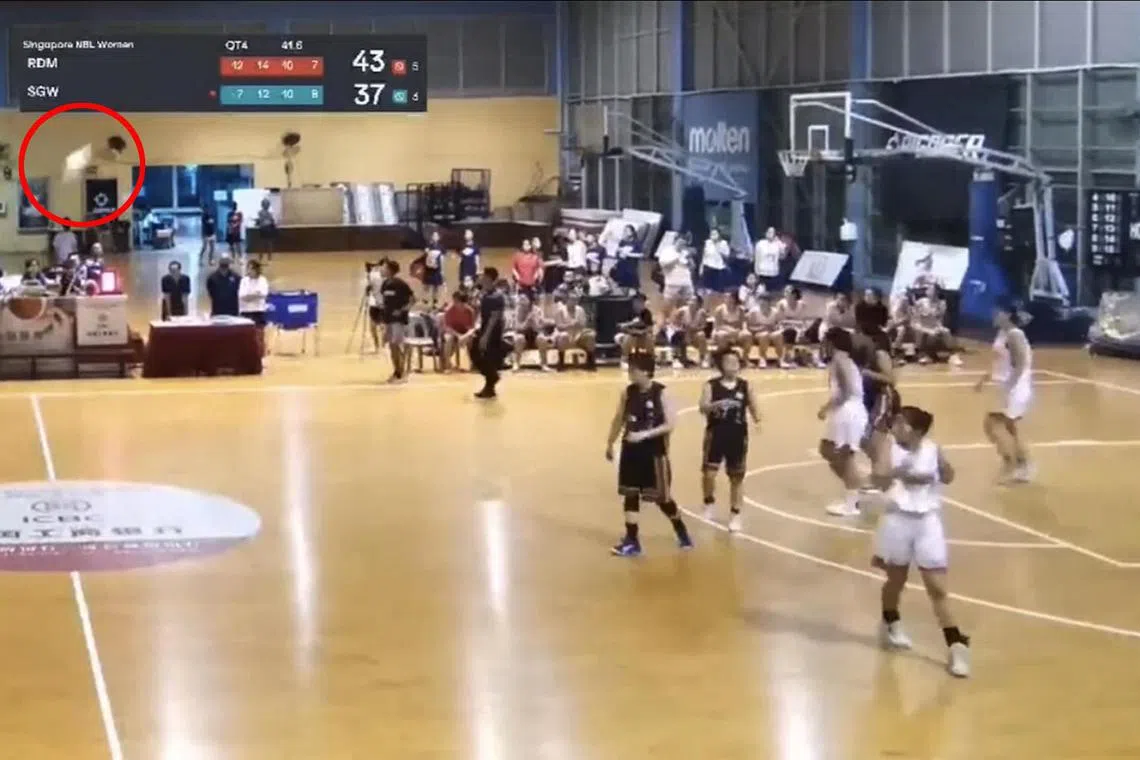 The incident happened in the fourth quarter with Radin Mas leading 43-37 at the Singapore Basketball Centre in Aljunied.