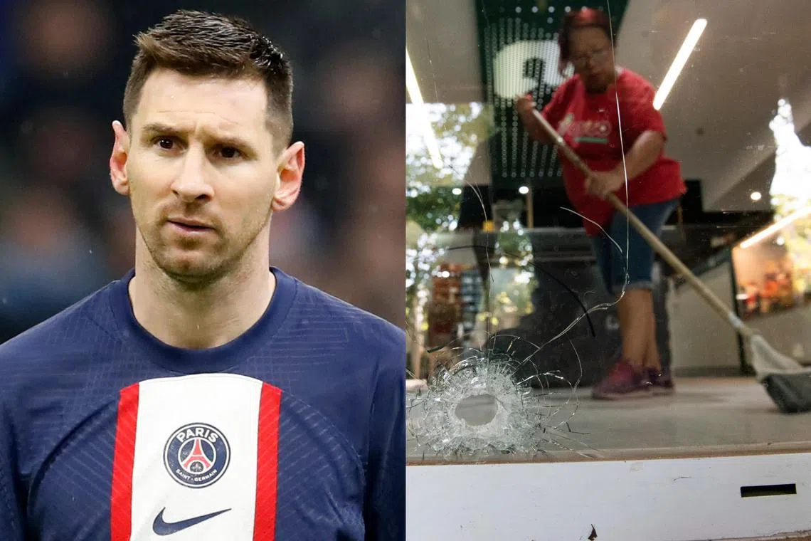 Shot were fired at a supermarket in Argentina belonging to the family of Antonela Roccuzzo, wife of Lionel Messi.