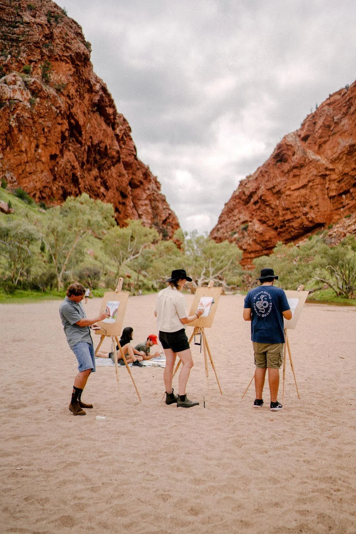British artist Dakin’s art classes take place at Simpsons Gap.