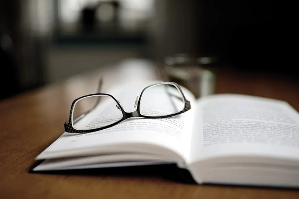 book, read, glasses