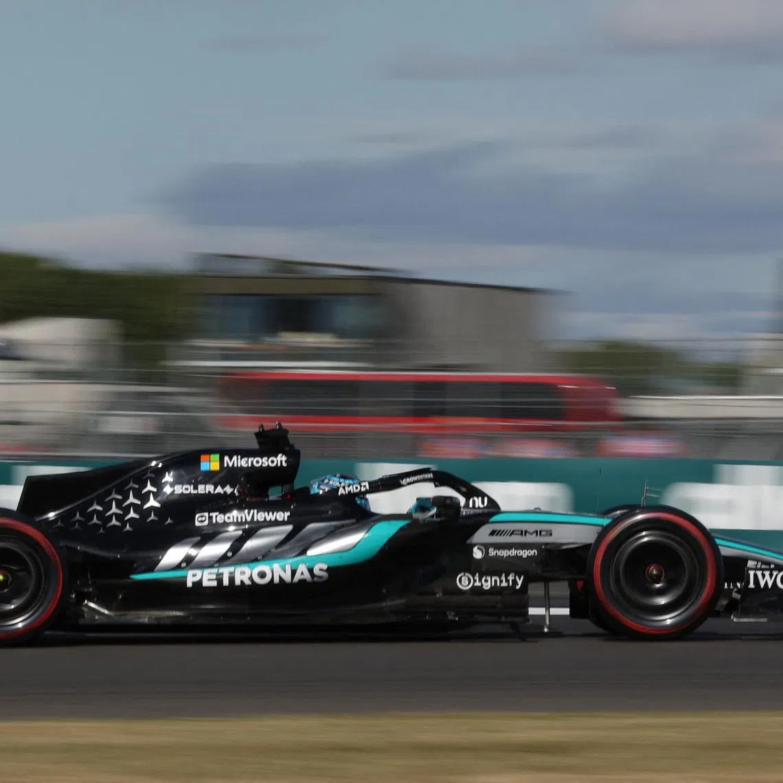 Formula One F1 - British Grand Prix - Silverstone Circuit, Silverstone, Britain - July 4, 2026 Mercedes' George Russell during qualifying REUTERS/Suzanne Plunkett