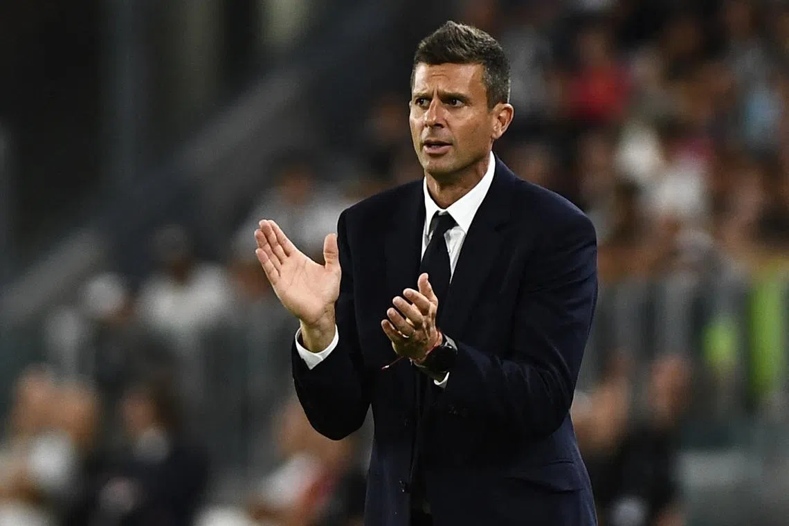Soccer Football - Serie A - Juventus v Como - Allianz Stadium, Turin, Italy - August 19, 2024 Juventus coach Thiago Motta reacts REUTERS/Massimo Pinca