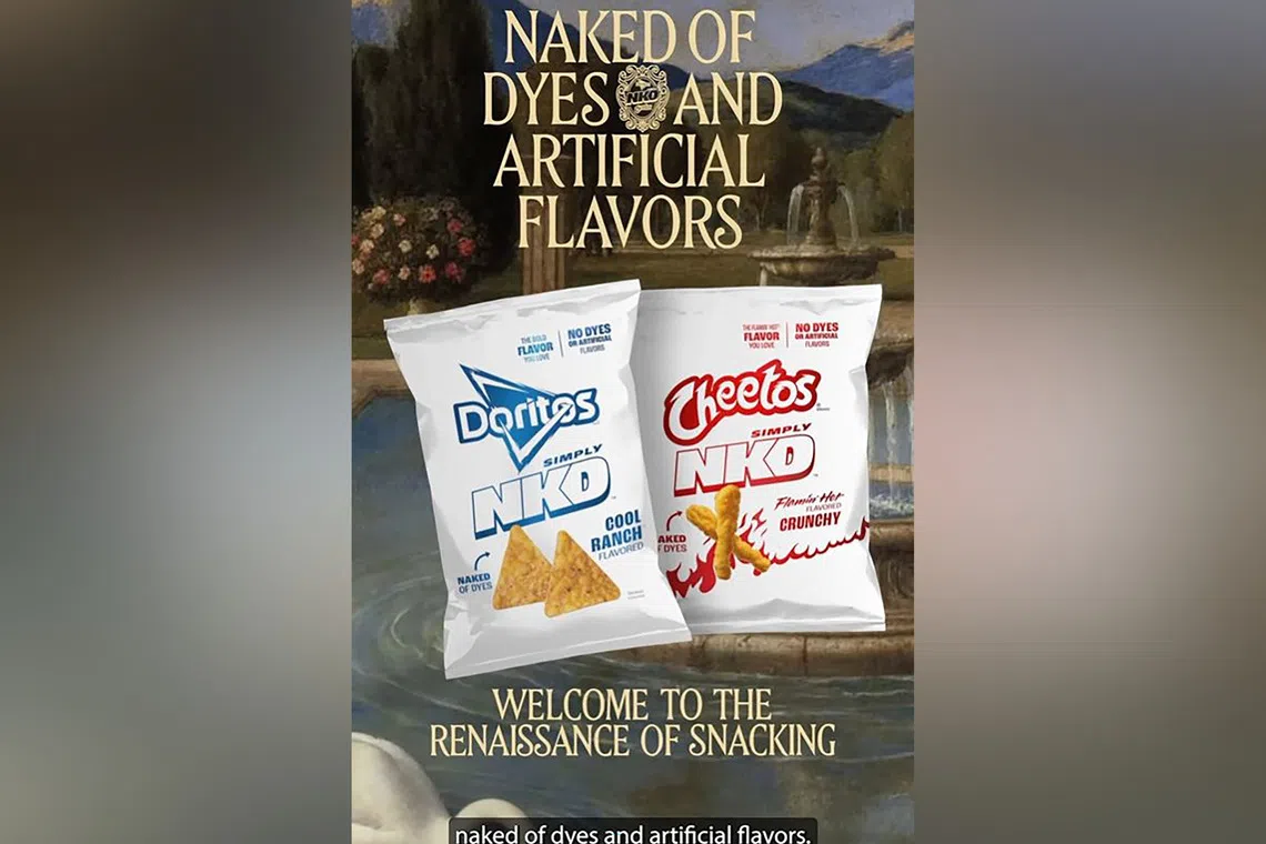 The offerings do not have any added colours, leaving them a natural pale yellow instead of the bright hues for which the brands are known.