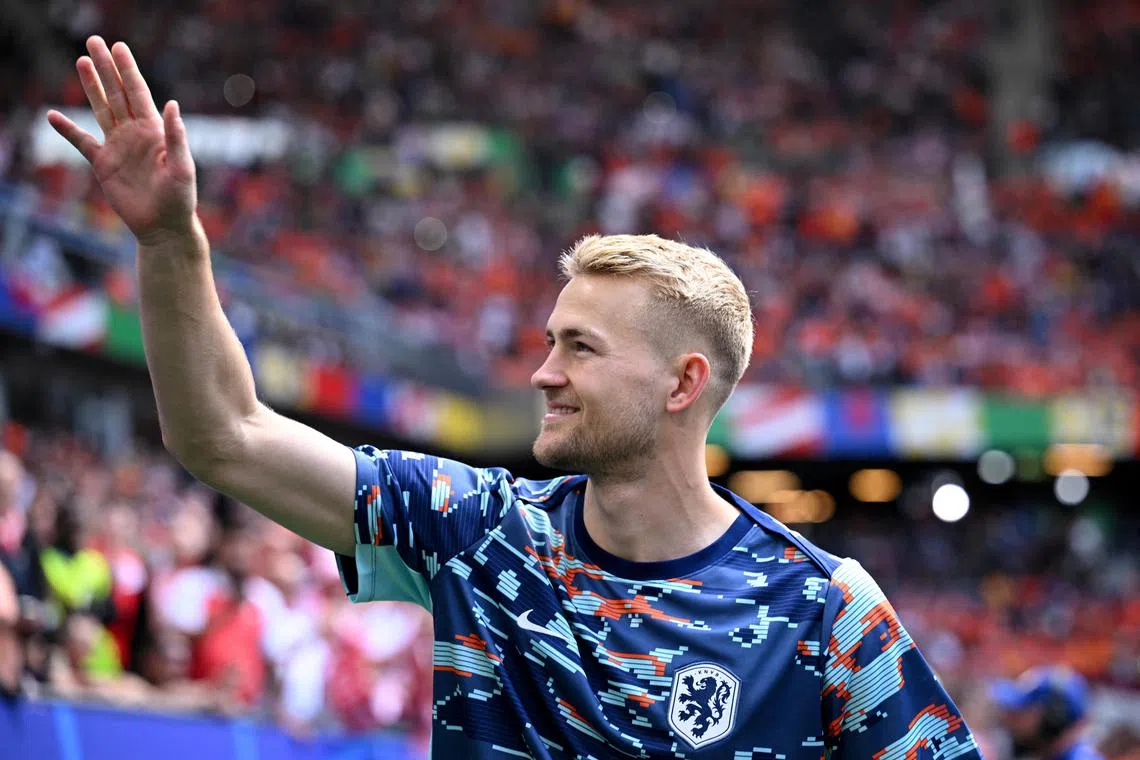 Netherlands' Matthijs de Ligt before the Euro 2024 Group D match against Poland at  Volksparkstadion in Hamburg, Germany on June 16, 2024.