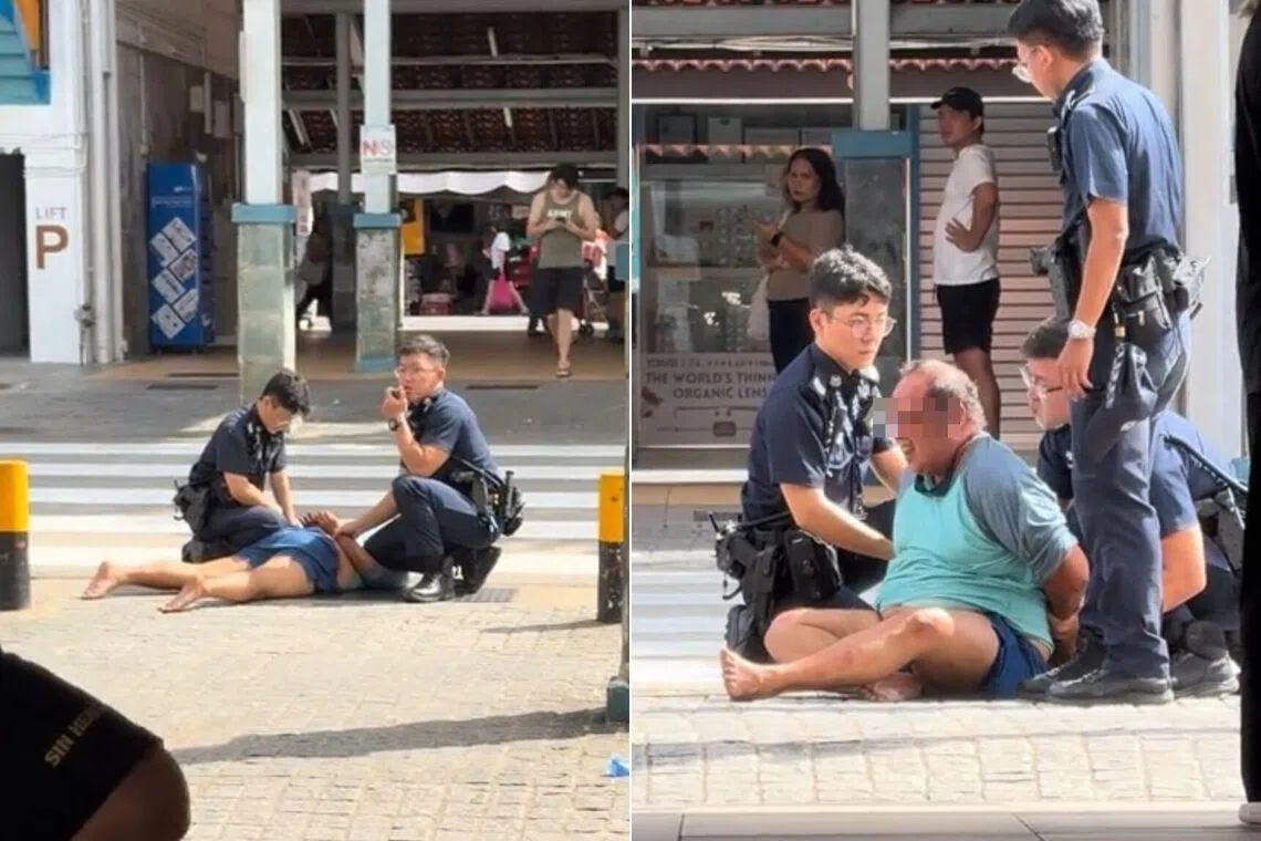 A 36-year-old man who was creating a disturbance in a coffee shop punched a 19-year-old police officer while he was being arrested. The police officer suffered minor injuries.
