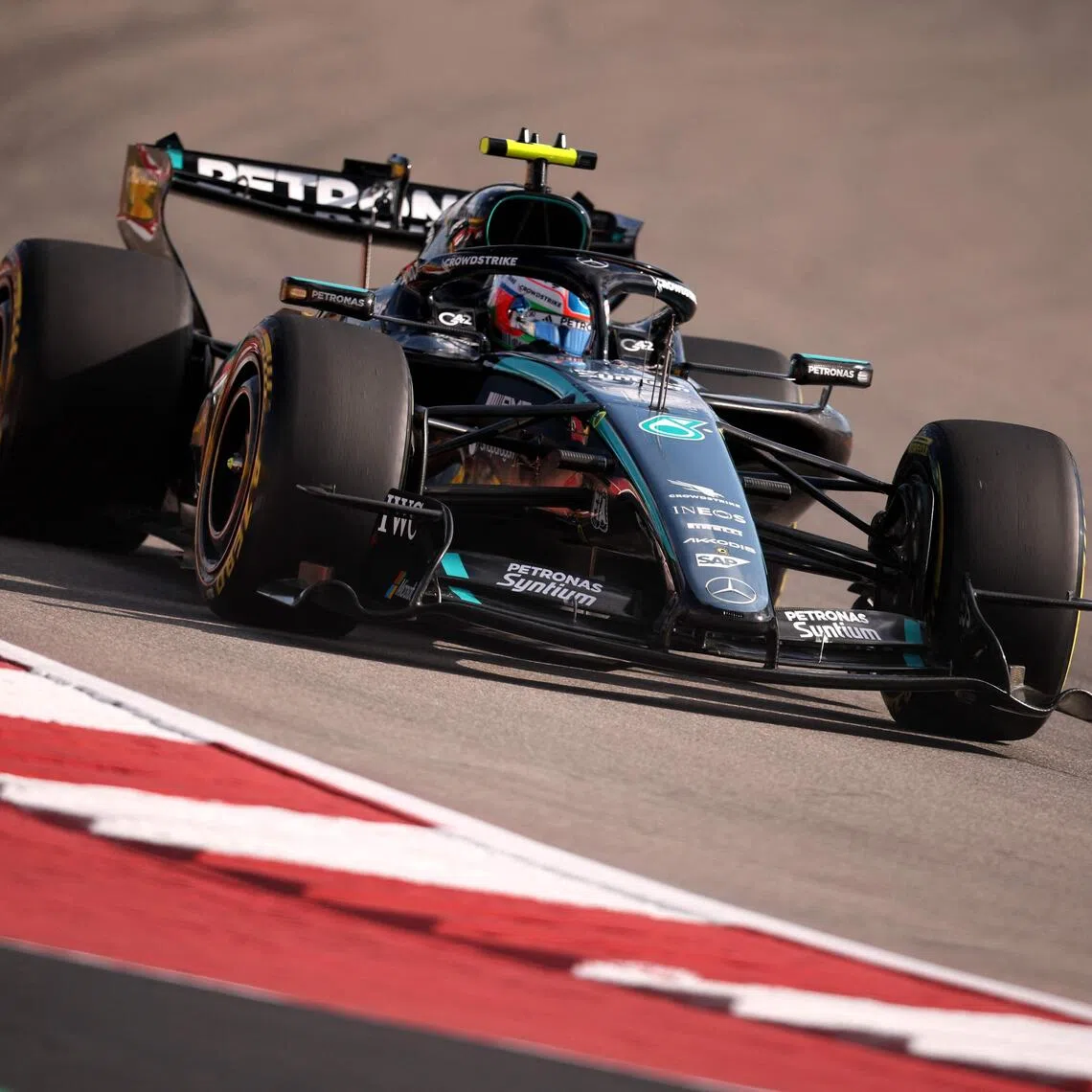 Mercedes’ Kimi Antonelli driving during the qualifying session on Oct 24, ahead of the US Grand Prix.