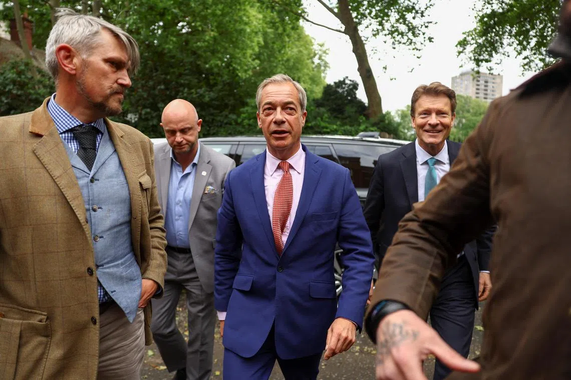 Nigel Farage (centre) is one of Britain's most recognisable politicians, best known for his decades-long crusade for Britain to leave the European Union. 