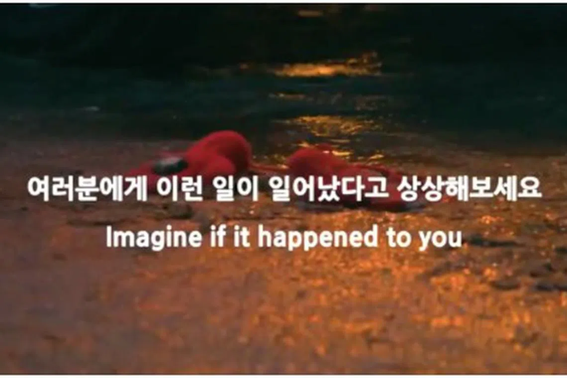 One of the final shots of the roughly minute-long video put up by the Israeli embassy in South Korea. It was deemed "inappropriate" by Seoul's foreign ministry and the embassy was told to take it down.
