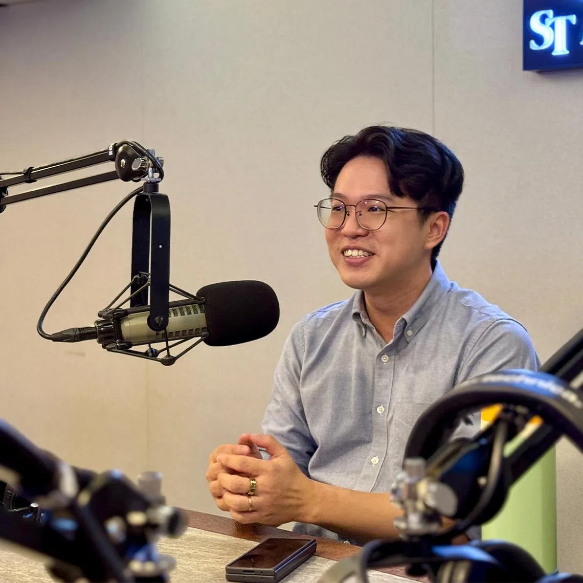 SUTD’s Assistant Professor Samuel Chng in the ST podcast studio.