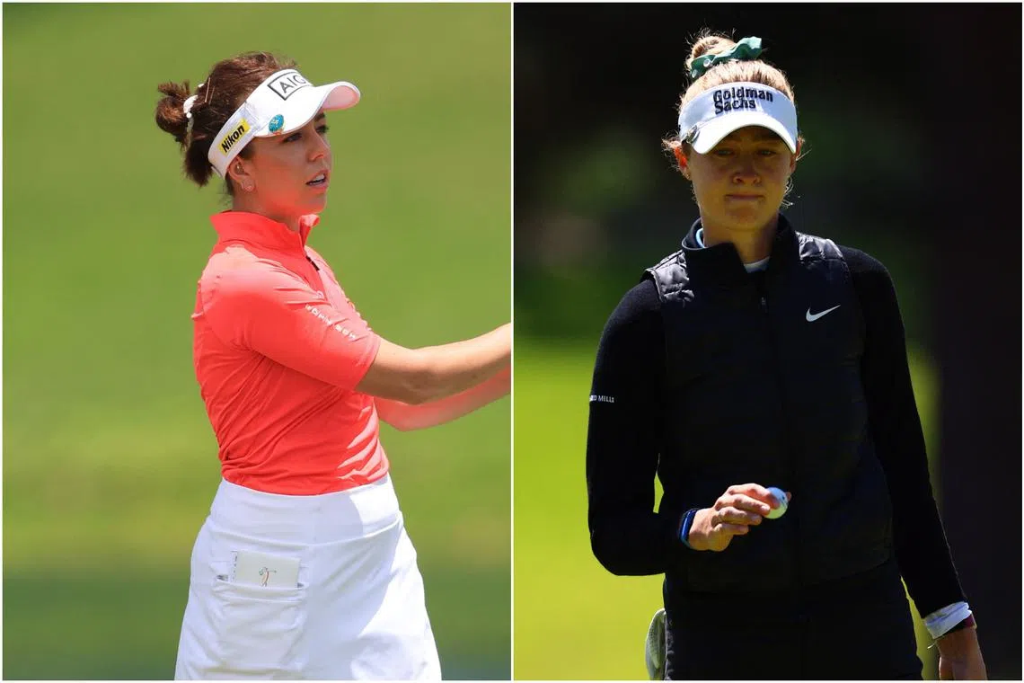 Georgia Hall (left) and Nelly Korda will play in the Chevron Championship, which starts on Thursday. 