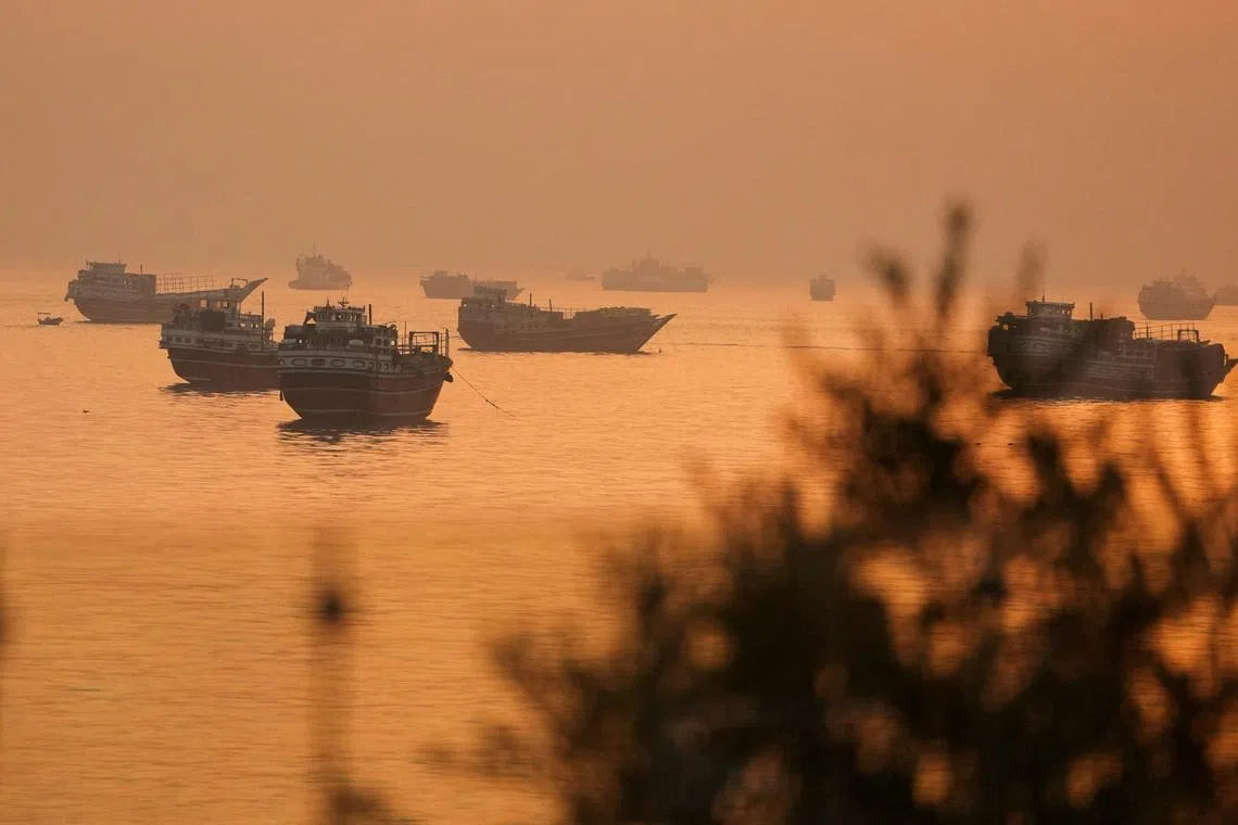 Vessels at the Strait of Hormuz, as seen from Musandam, Oman, June 16, 2026. REUTERS/Stringer