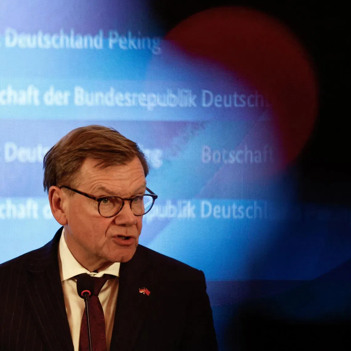 German Foreign Minister Johann Wadephul attends a press conference in Beijing, China December 8, 2025. REUTERS/Tingshu Wang