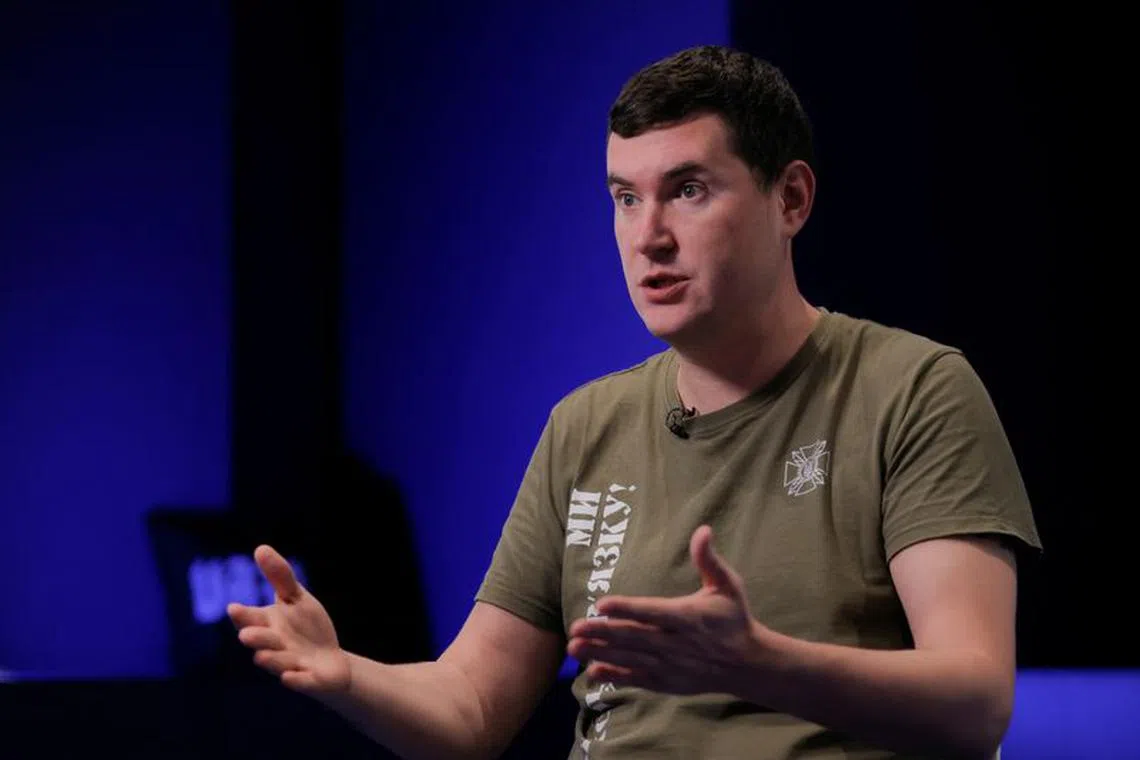 FILE PHOTO: Yurii Shchyhol, Head of the State Service of Special Communication and Information Protection of Ukraine, speaks during an interview with Reuters, amid Russia's attack on Ukraine, in Kyiv, Ukraine September 22, 2023. REUTERS/Ivan Lyubysh-Kirdey/File Photo