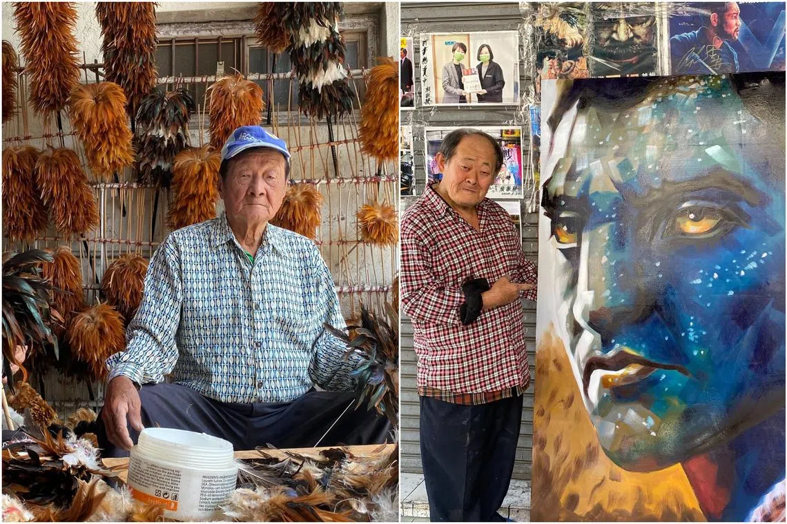 Mr Chen Chung-lu (left) and Mr Yan Jhen-fa are among Taiwan artisans who still make their living by hand.