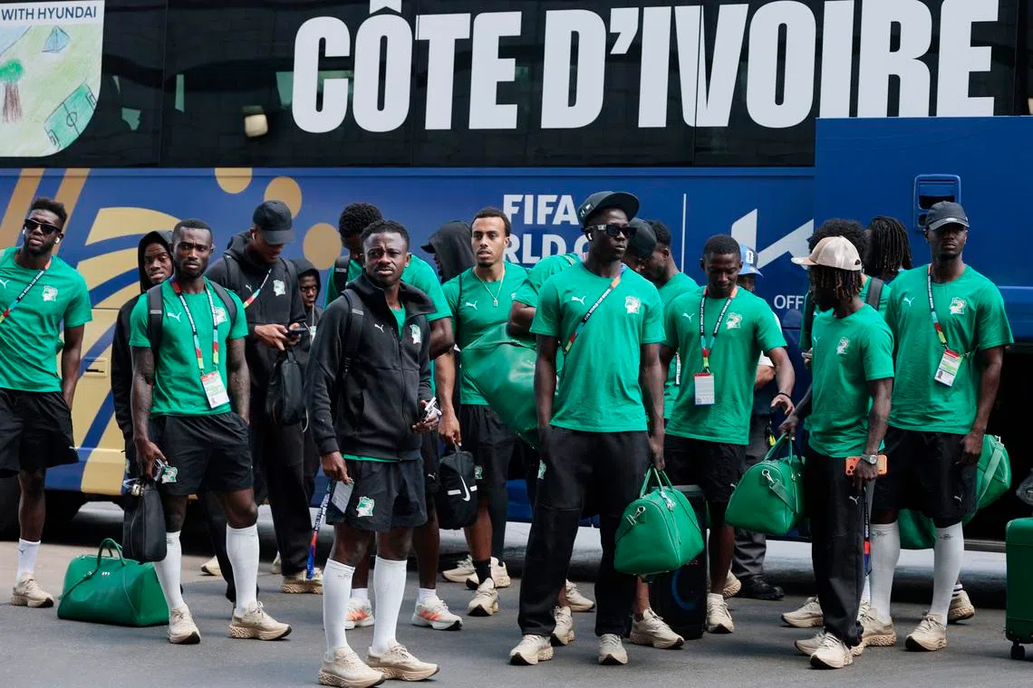 Soccer Football - FIFA World Cup 2026 - Group E - Curacao v Ivory Coast - Philadelphia Stadium, Philadelphia, Pennsylvania, U.S. - June 25, 2026 Ivory Coast players arrive at stadium before the match REUTERS/Brian Snyder