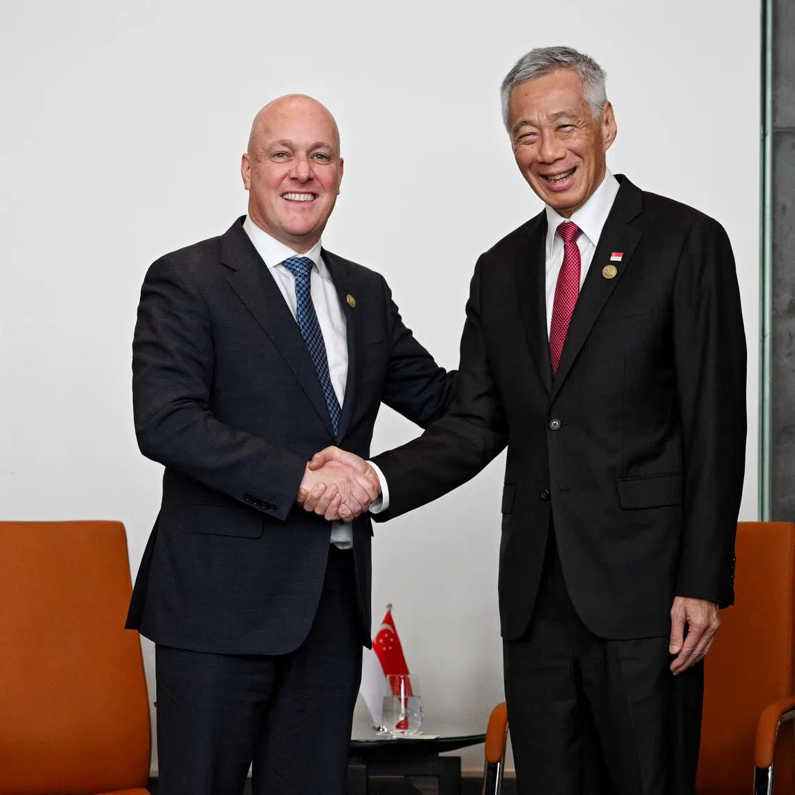 PM Lee Hsien Loong (right) and New Zealand PM Christopher Luxon met on the sidelines of the Asean-Australia Special Summit in Melbourne, on March 5.