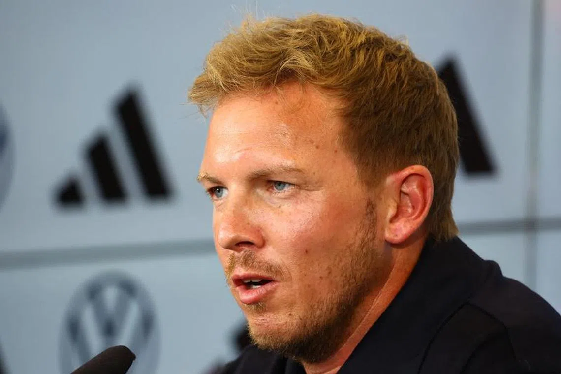 Soccer Football - German Football Association present Julian Nagelsmann as the new coach of the national team - German Football Federation Headquarters, Frankfurt, Germany - September 22, 2023  Germany coach Julian Nagelsmann during the press conference REUTERS/Kai Pfaffenbach/File photo