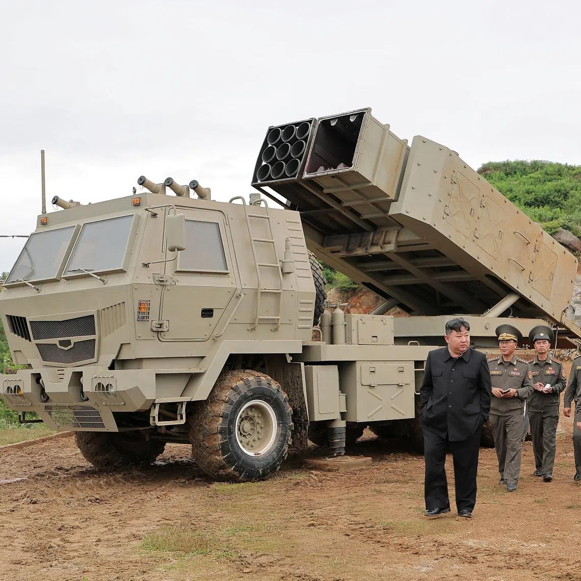 North Korean leader Kim Jong Un oversees test launches of a mix of tactical ballistic missiles, artillery rockets and precision cruise missiles, at an undisclosed location in North Korea, May 26, 2026, in this picture released May 27, 2026 by North Korea's official Korean Central News Agency. KCNA via REUTERS
