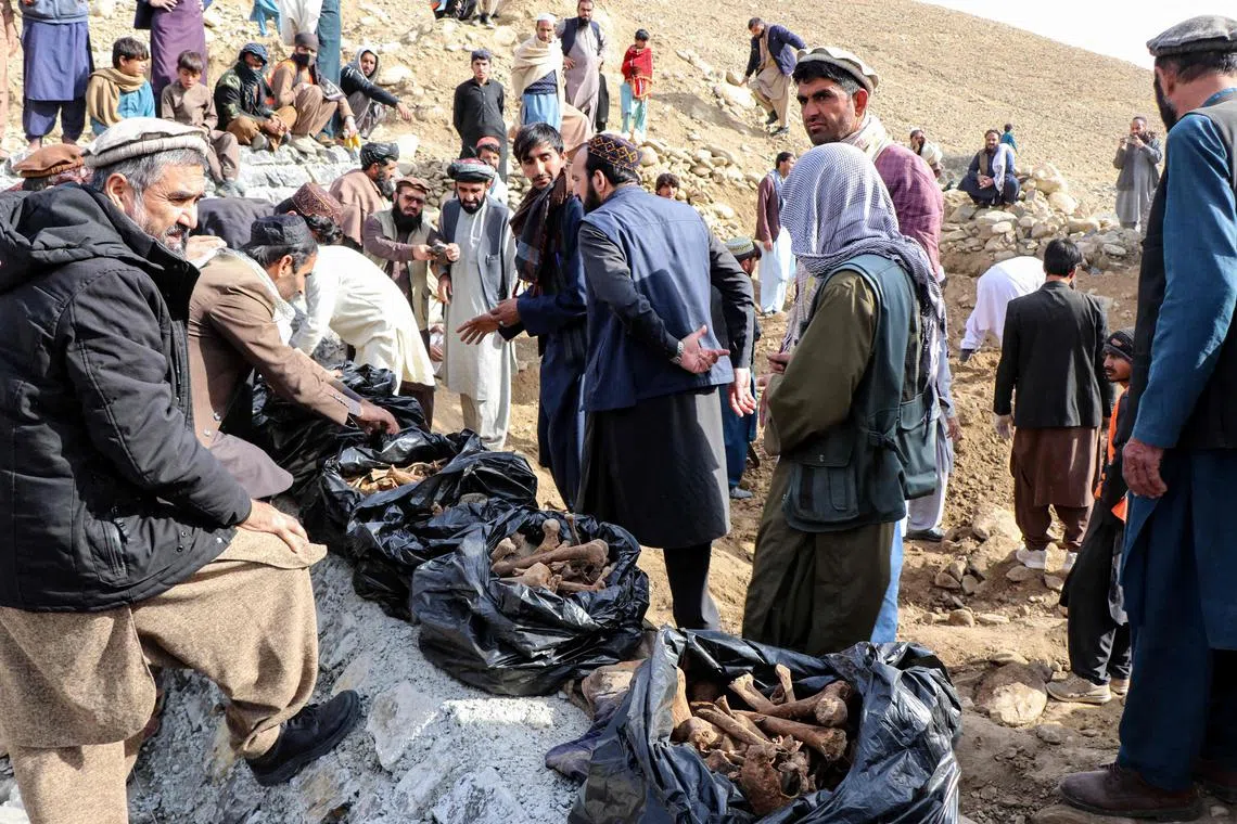 The grave was found Feb 11 during construction of a small dam in the Sarbani area of central Khost.