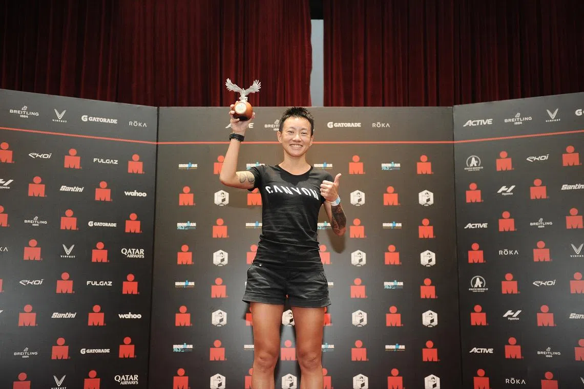 Singapore's Choo Ling Er won the Ironman 70.3 race in Langkawi on Saturday.