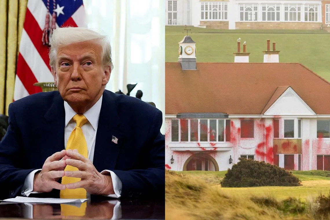 British police are investigating after US President Donald Trump's Turnberry golf resort in Scotland was vandalised.