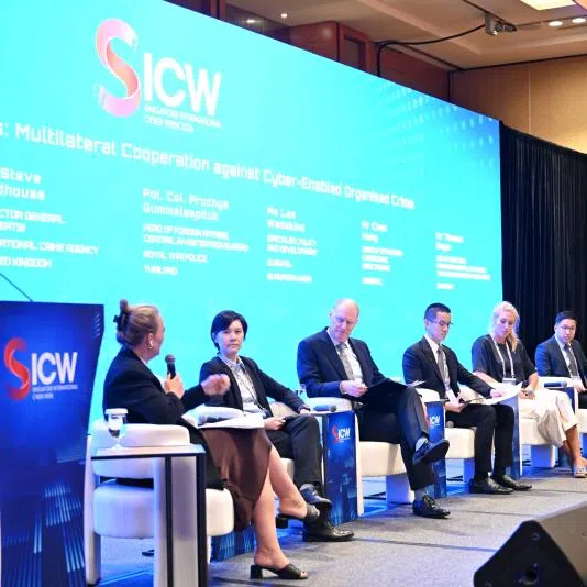 Six panellists discussed ways to tackle cyber fraud and scams at Singapore International Cyber Week on Oct 15.