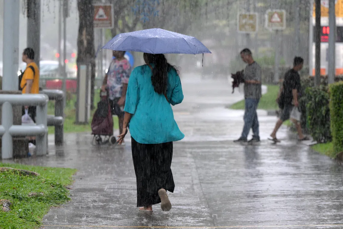 Heavy rain is expected over many areas of Singapore in the afternoon of Dec 14.