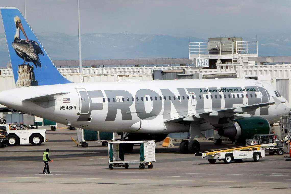 A Frontier plane was taking off for Los Angeles when it hit a pedestrian who had  jumped over the airport's perimeter fence.