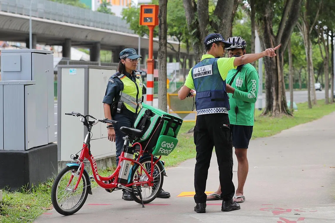 The number of PMD users nabbed for riding on footpaths fell from 2,130 in 2020 to 760 in the first 11 months of 2022.
