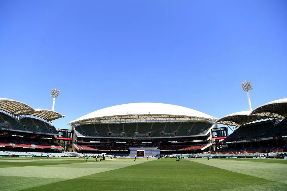 FILE PHOTO: Cricket - Adelaide Oval, Adelaide, Australia - December 20, 2021 General view before play REUTERS/Morgan Sette/File Photo