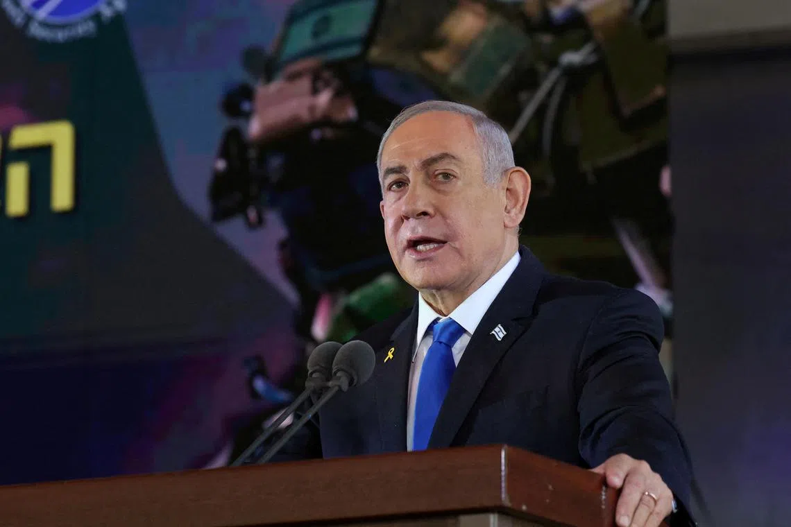 Israel's Prime Minister Benjamin Netanyahu was not at home at the time the flares landed in his home.