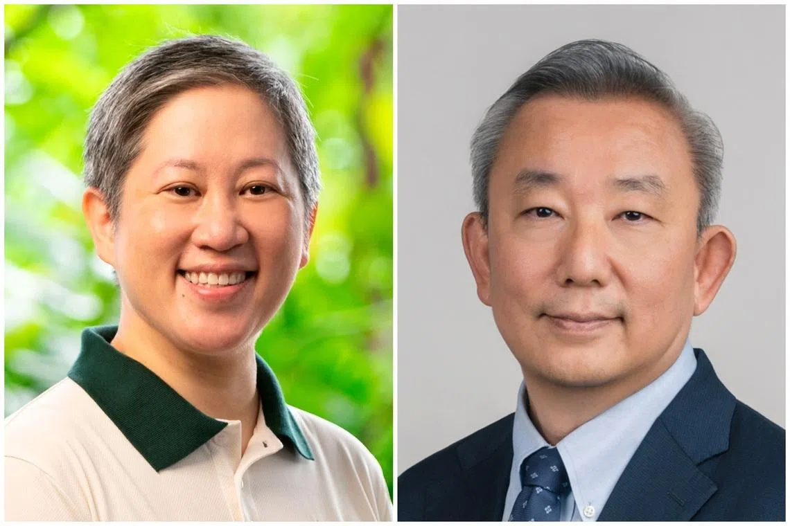 Incumbent National Parks Board (NParks) CEO Hwang Yu-Ning  (left) will be succeeded by Dr Tan Puay Yok on June 1.