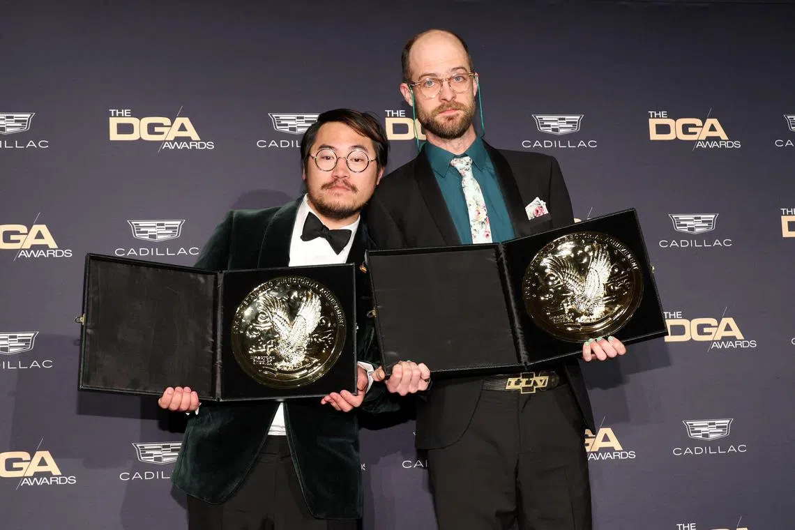 Daniel Kwan (left) and Daniel Scheinert at the 75th Directors Guild of America Awards at The Beverly Hilton on Feb 18, 2023 in Beverly Hills, California.   