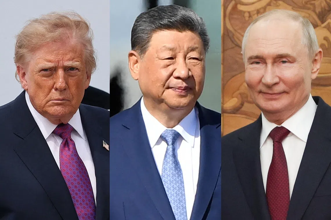 (From left) US President Donald Trump, Chinese President Xi Jinping and Russian President Vladimir Putin may meet at the next summit of the Asia-Pacific Economic Cooperation forum.