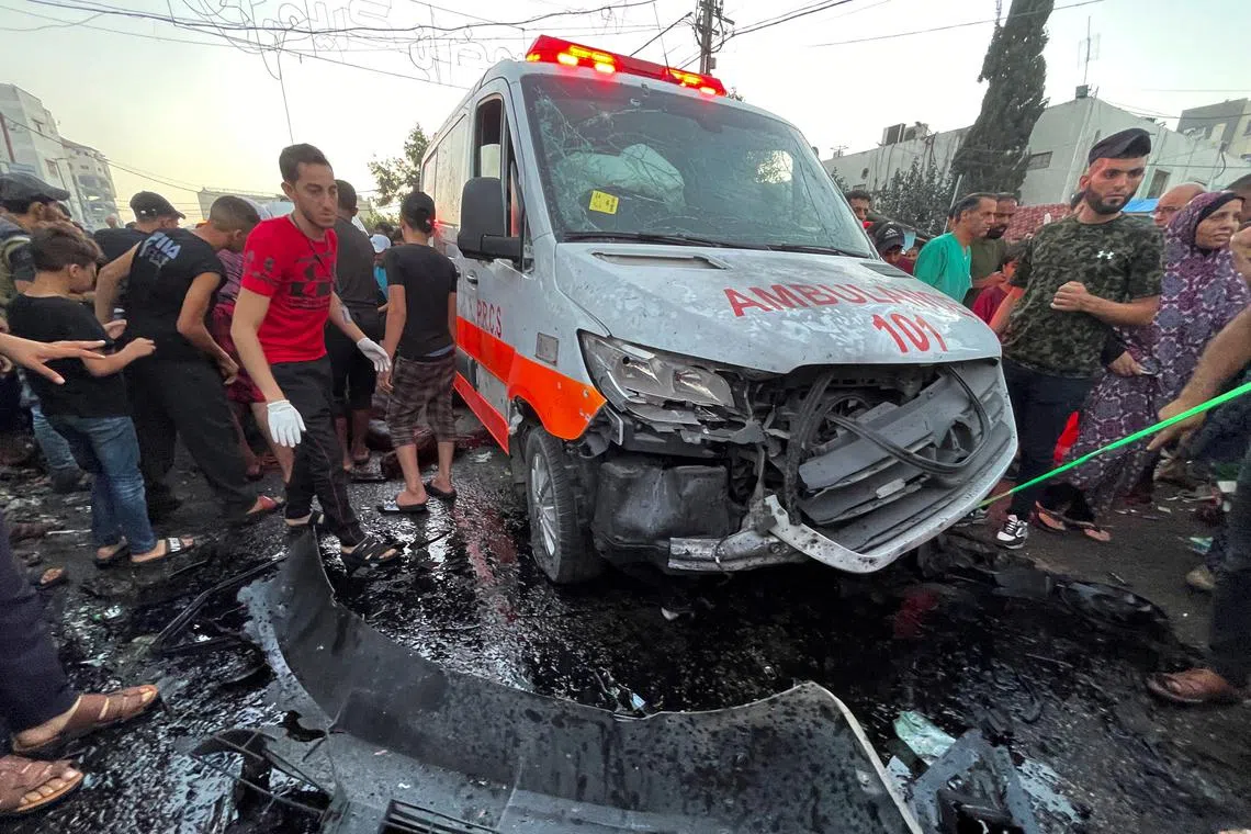 The Israeli strike targeted a convoy of ambulances evacuating wounded people from the besieged northern Gaza area. 