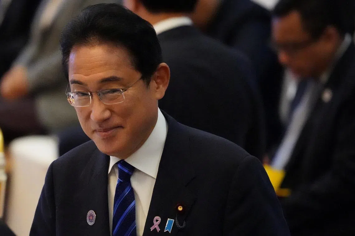 Japan's Prime Minister Fumio Kishida attends the 25th ASEAN plus Three (APT) Summit during the ASEAN summit held in Phnom Penh, Cambodia November 12, 2022. REUTERS/Cindy Liu

