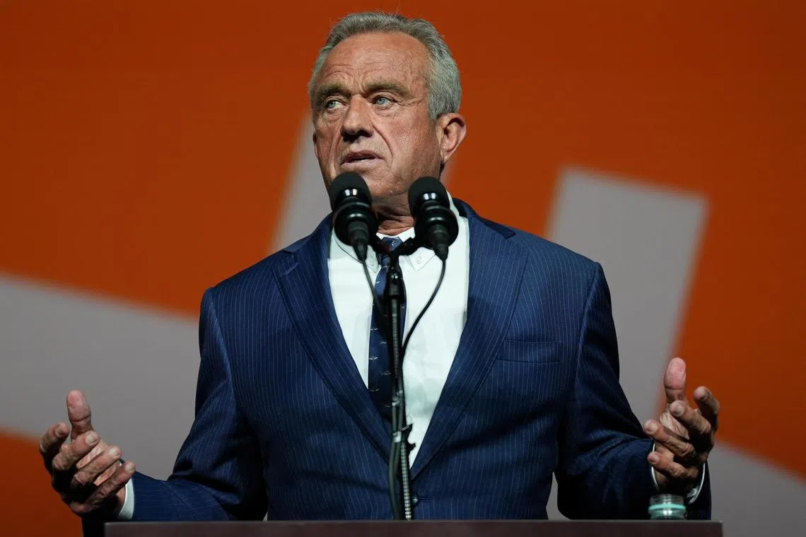 Independent U.S. presidential candidate Robert F. Kennedy Jr speaks at Bitcoin 2024 in Nashville, Tennessee, U.S. July 26, 2024.  REUTERS/Kevin Wurm
