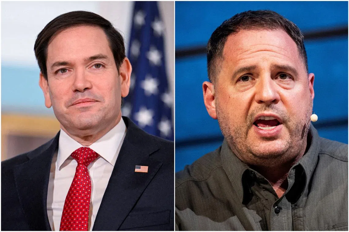 US Secretary of State Marco Rubio (left) will hold talks with Ukraine's top presidential aide Andriy Yermak.