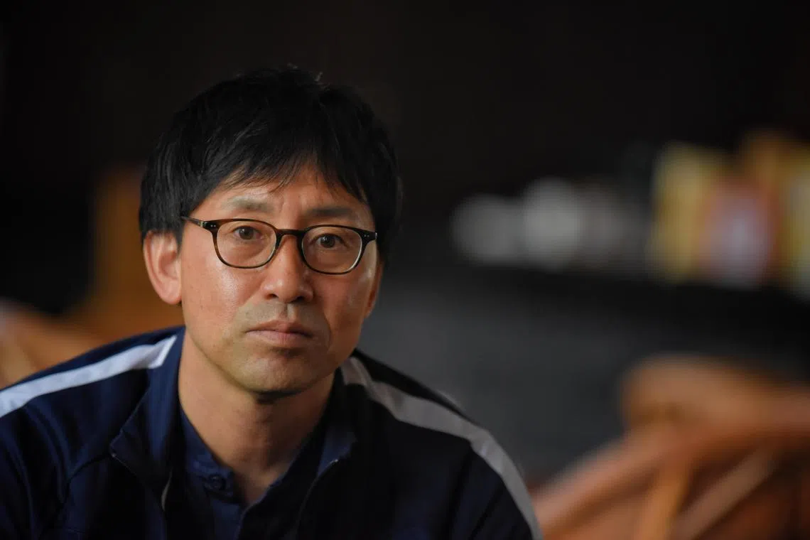 Singapore head coach Takayuki Nishigaya speaks to the Singaporean press after the loss to Malaysia at the AFF Mitsubishi Electric Cup match, on January 4, 2023.P
