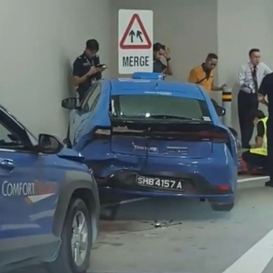 The crash between two ComfortDelGro taxis happened at midnight on June 12.