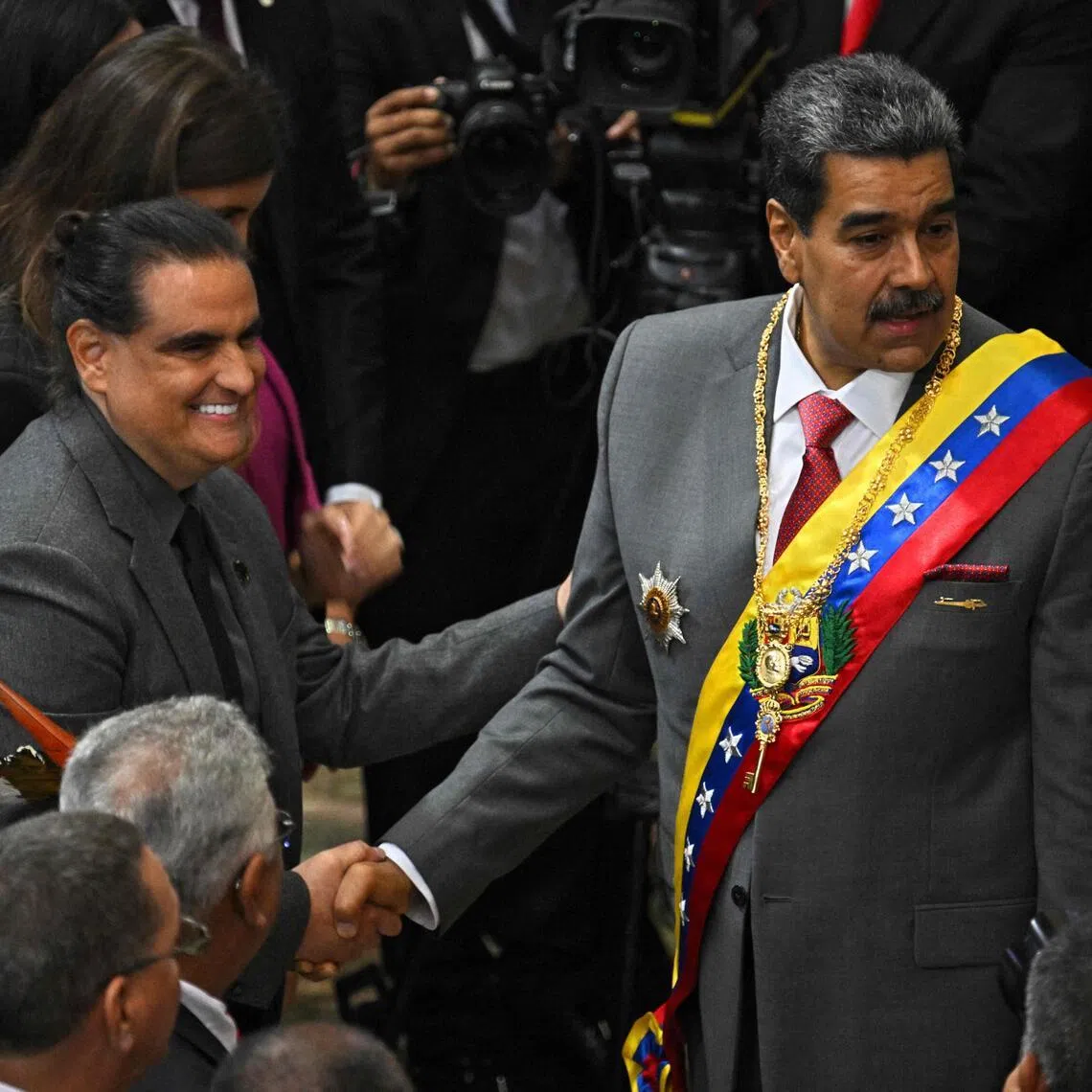 Colombian-born businessman Alex Saab (left) was appointed to office in 2024 by Venezuelan leader Nicolas Maduro.
