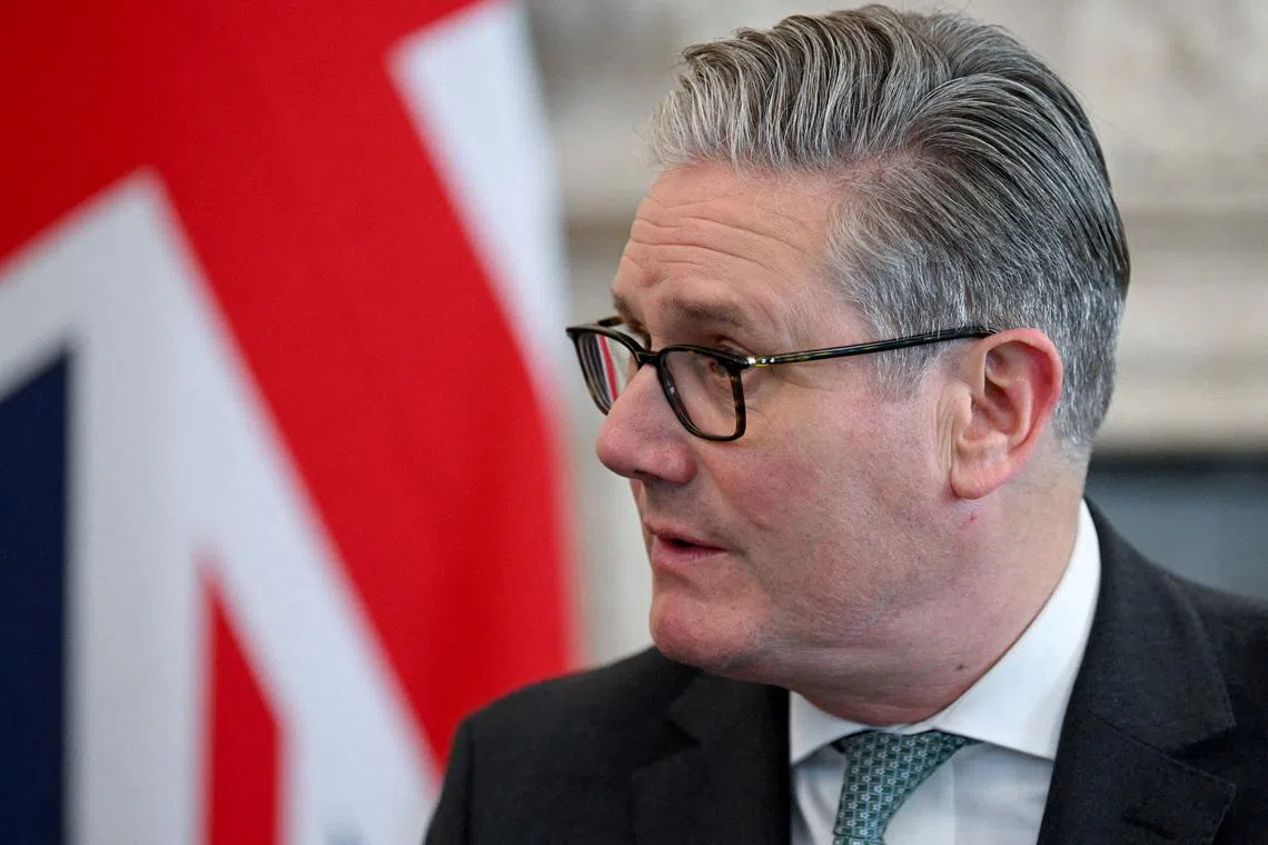 Britain's Prime Minister Keir Starmer attends a meeting to discuss the U.S.-Israeli conflict with Iran and the impact on the Strait of Hormuz, in London, Britain, March 30, 2026.